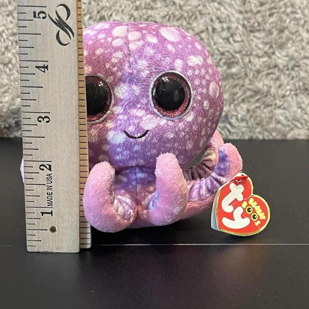 Ty Beanie Boo LEGS Purple Pink Spotted Octopus Glitter Eyes with Original Tag